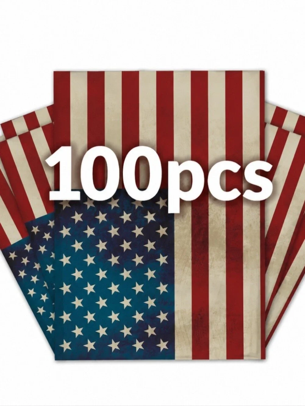 100pcs American Flag Boutique Polymailers Red, White & Blue